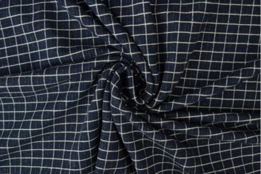 Baumwolljersey Karo Navy 175 cm Breit 