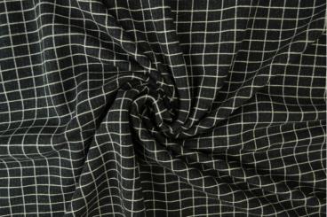 Baumwolljersey Karo Schwarz 175 cm Breit 