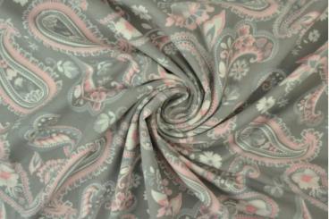 Baumwolljersey Muster Altrosa/Grau Breite 175cm 