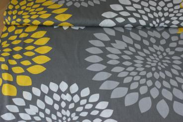 Baumwollstoff Mandala Grau 