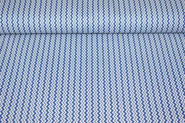 Baumwollstoff Zickzack Blau 