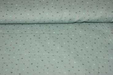 Baumwollstoff Herzen Mint 
