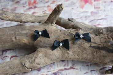 Schleifchen mit Perle 3 Stk. Schwarz 