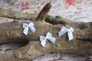 Schleifchen mit Perle 3 Stk. Weiss 