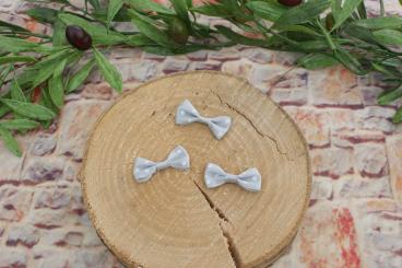 Schleifchen mit Tupfen 3 Stk. Grau 