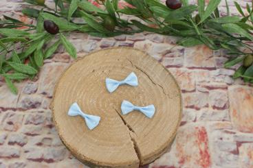 Schleifchen mit Tupfen 3 Stk. Hellblau 