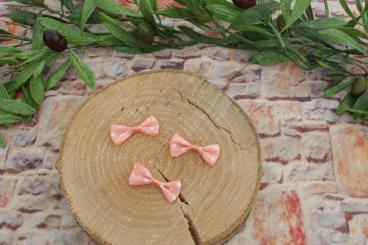 Schleifchen mit Tupfen 3 Stk. Koralle 