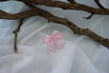 Schleife Gross mit Stein Rosa 