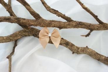 Schleife Gross mit Stein Braun 