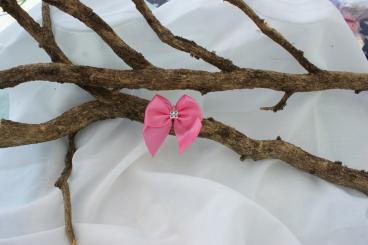 Schleife Gross mit Stein Pink 