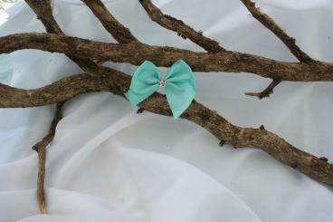 Schleife Gross mit Stein Petrol 