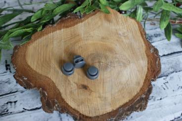 Kordelstopper 2 löchrig grau 