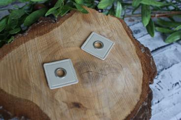 Ösen auf Kunstleder 2 Stk. Creme 