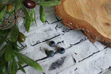 Perle Mittel 6 Stk., Schwarz matt 