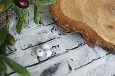 Perle Mittel 6 Stk., Weiss matt 