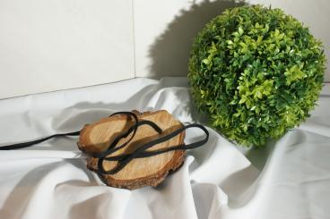 Flache gewebte Baumwollkordel Breite 8 - 10 mm schwarz 