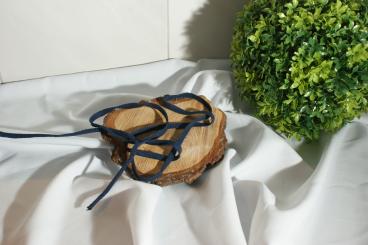 Flache gewebte Baumwollkordel Breite 8 - 10 mm marine 