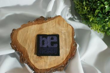 Grosser Patch Be happy Blau 