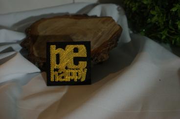 Grosser Patch Be happy Gold 