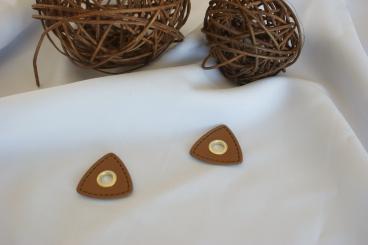 Ösen auf Kunstleder 2 Stk. Dreieck Braun 