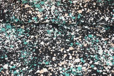 Baumwolljersey Multiklecks schwarz 