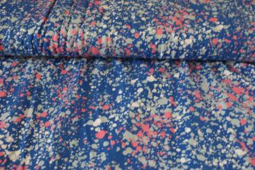 Baumwolljersey Multiklecks blau 