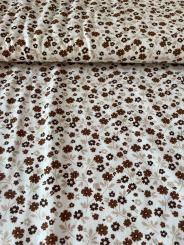 Baumwolljersey Blümchen braun 