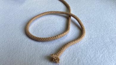 Doppelgewebte Baumwollkordel 8 mm Taupe 