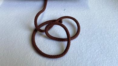 Doppelgewebte Baumwollkordel 8 mm Braun 