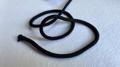 Doppelgewebte Baumwollkordel 8 mm Schwarz 