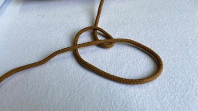 Doppelgewebte Baumwollkordel 8 mm hell Braun 