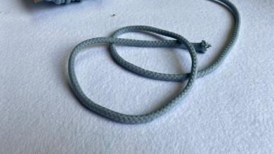 Doppelgewebte Baumwollkordel 8 mm Grau 