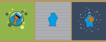 Krümel Monster Sesamstrasse Jersey Panel 