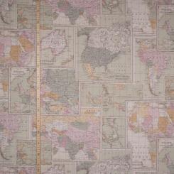 Dekostoff Digitaldruck - Weltkarte 2 