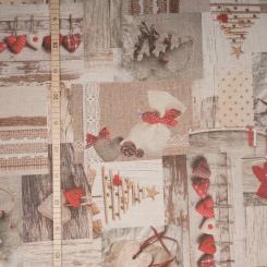 Dekostoff Lurex - Weihnachten mit Goldfaden 