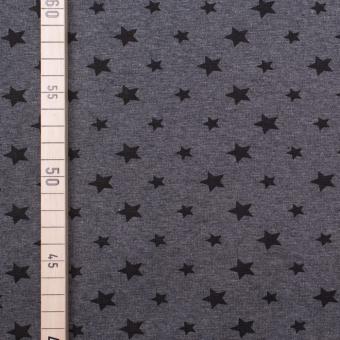 Bündchen Melange Sterne - 70 cm breit - Dunkelgrau 