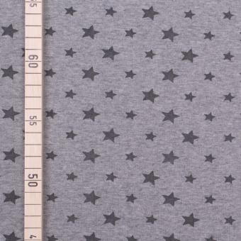 Bündchen Melange Sterne - 70 cm breit - Hellgrau 