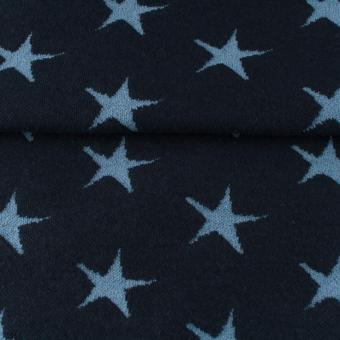 Bündchen Stern gewebt - 70 cm breit - Marine- Jeans 