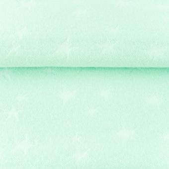 Bündchen Sterne gewebt - 70 cm breit - Mint 