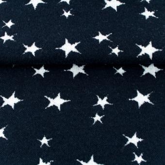 Bündchen Sterne gewebt - 70 cm breit - Dunkelblau 