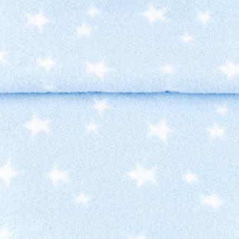 Bündchen Sterne gewebt - 70 cm breit - Hellblau 