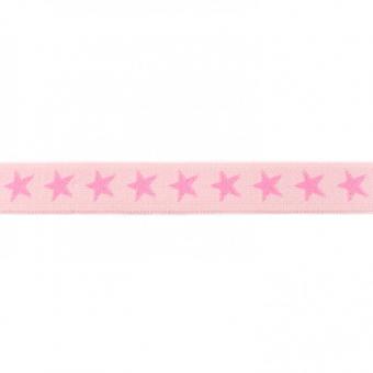 Gummiband Sterne 20mm stark - Hellrosa / Sterne Rosa 