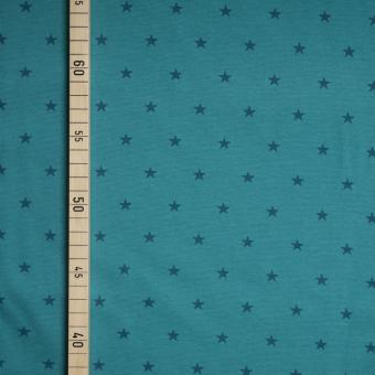 Bündchen Sterne - 70 cm breit - Türkis 