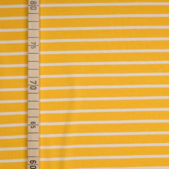 BIO Jersey Ringel - Albstoffe GOTS - Sonnengelb/Weiss 