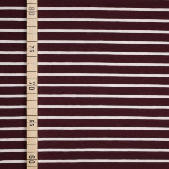 BIO Jersey Ringel - Albstoffe GOTS - Bordeaux/Weiss 