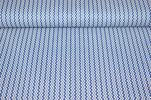 Baumwollstoff Zickzack Blau 