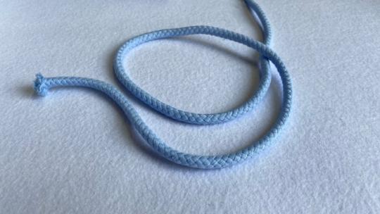 Doppelgewebte Baumwollkordel 8 mm Baby Blau 