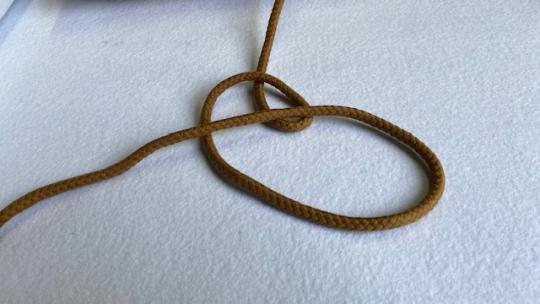Doppelgewebte Baumwollkordel 8 mm hell Braun 