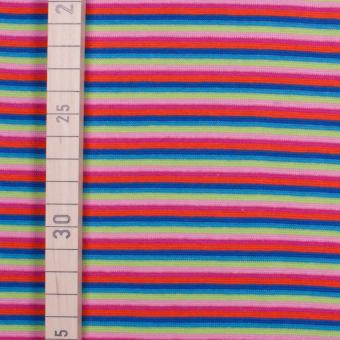 Bündchen Ringel Multi - 70 cm breit - Hellgrün-Hellblau-Blau-Orange-Pink-Rosa 