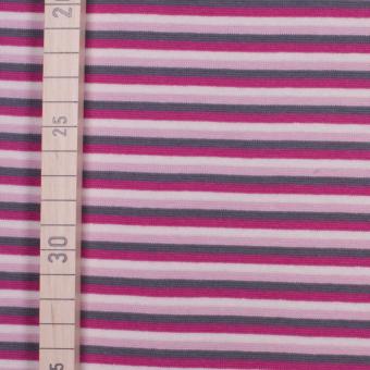 Bündchen Ringel 2 Multi - 70 cm breit - Weiss-Pink-Grau-Rosa 